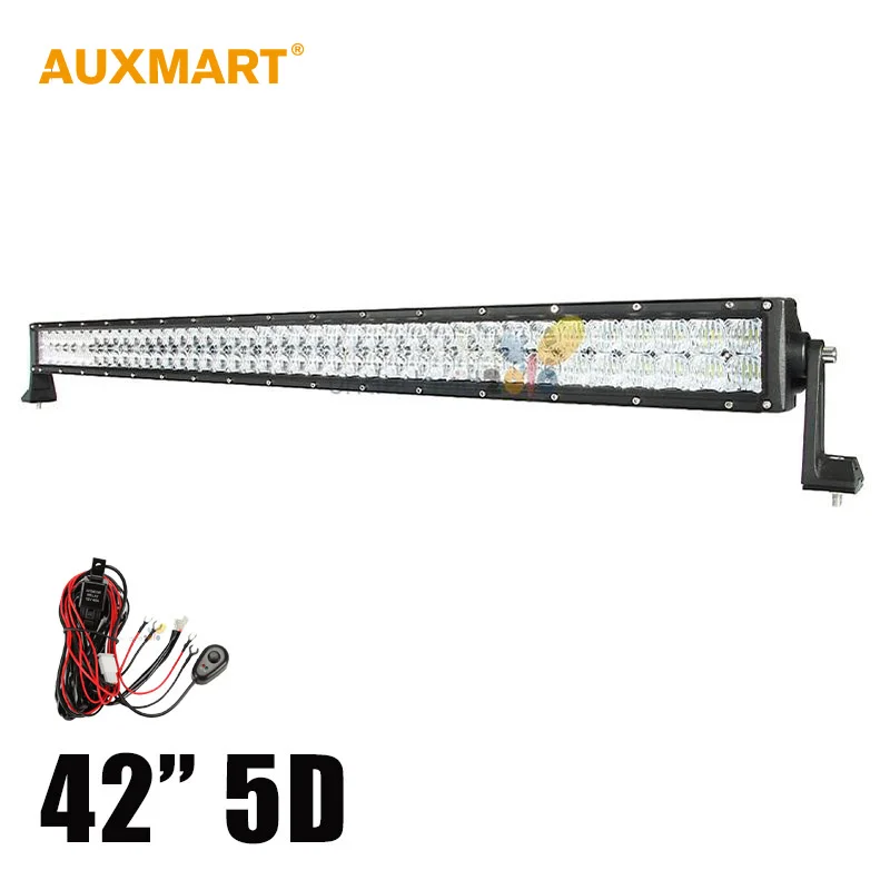

Auxmart 42" 400W 5D LED Light Bar Straight Combo Beam Bar Light For Offroad 4x4 4WD pickup Trailer SUV ATV 12v 24v Driving Light