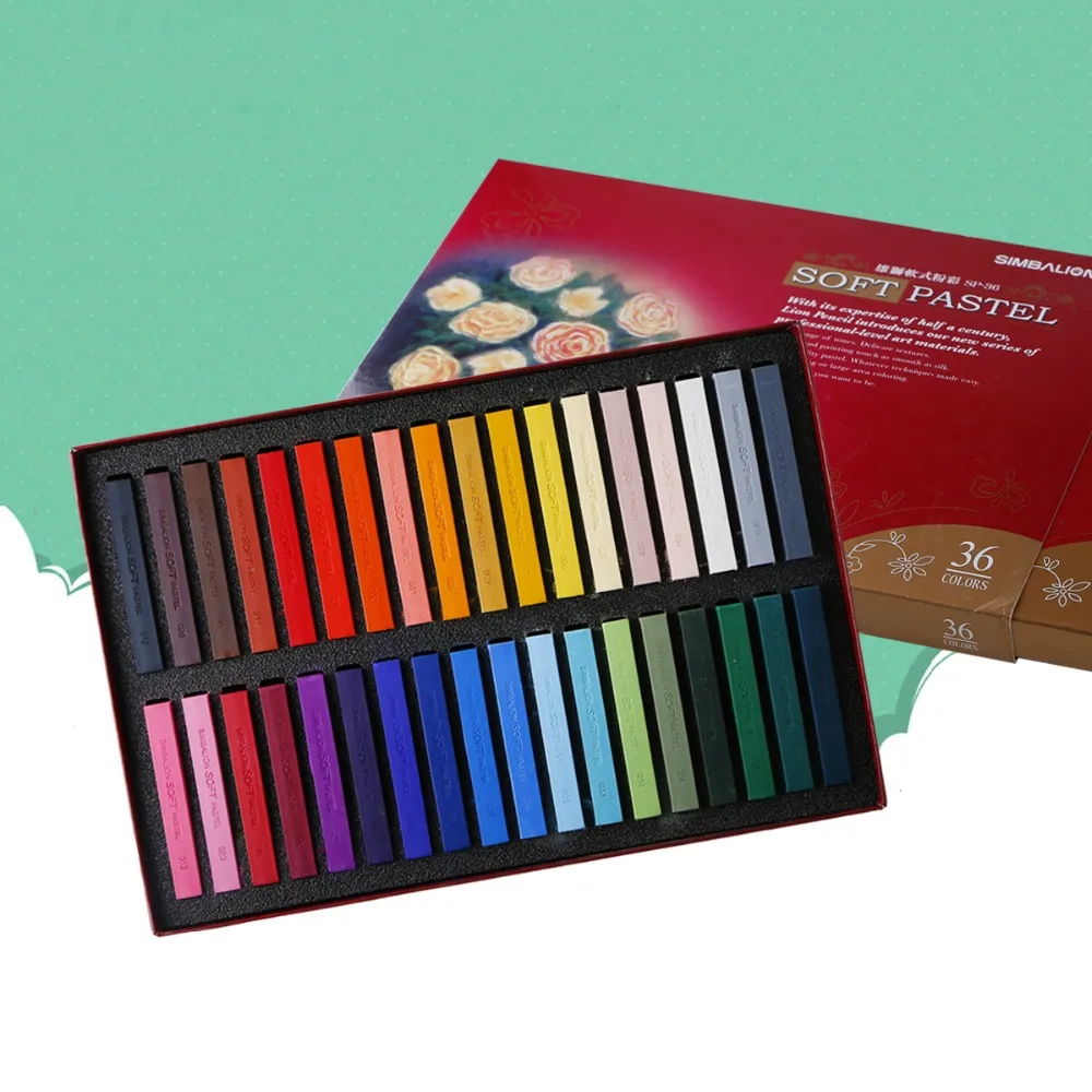 Simbalion Stationery Set Color Chalk 60 Color Long Soft Chalk Pastels