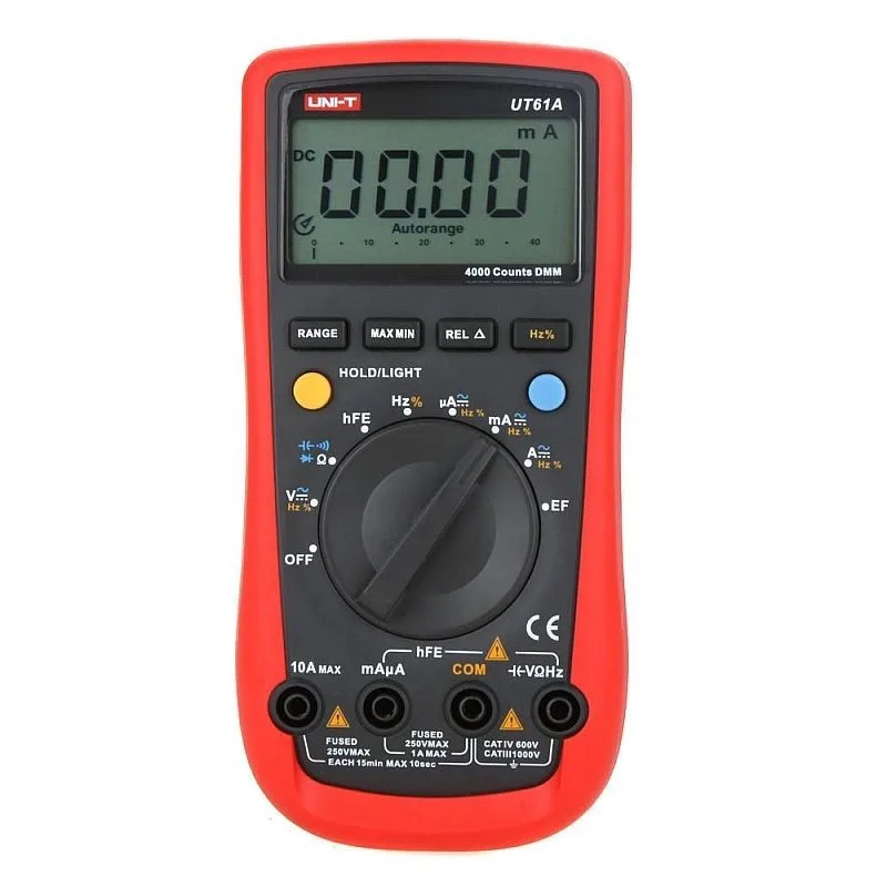 UNI-T UT61A Modern DMM Digital Multimeters Transistor NCN Tester Meter Volt Ohm Frq CD Backlight &amp Data Hold Ammeter Multitester |
