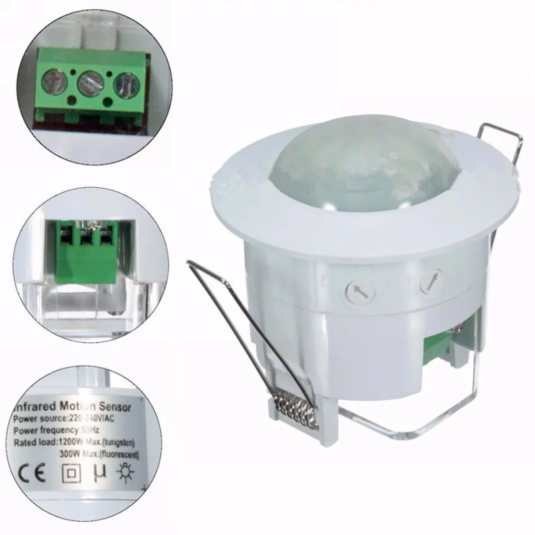 

220V PIR Infrared Body Motion Sensor Detector Lamp Light Switch 360 Degree Ceiling Detector Switching