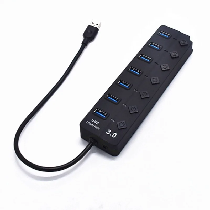 USB Hub 3,0 высокоскоростной 4/7 порт USB 3,0 концентратор разветвитель вкл/выкл переключатель с адаптером питания ЕС для ноутбука MacBook PC