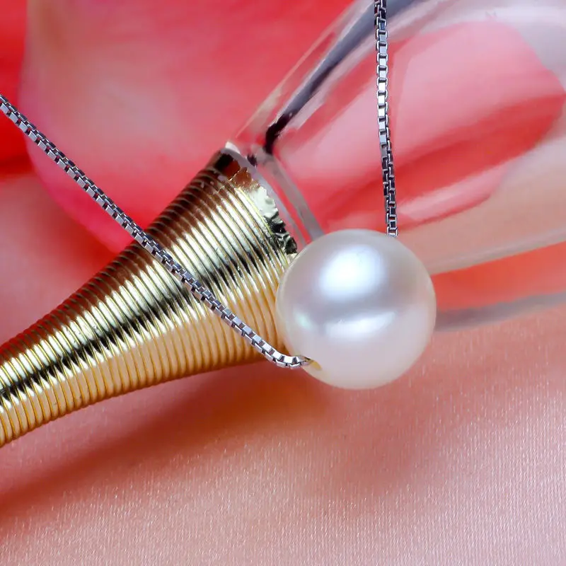 

Free Shipping >>>>>PERFECT 7MM SOUTH SEA GENUINE WHITE PEARL PENDANT SILVER CHAIN