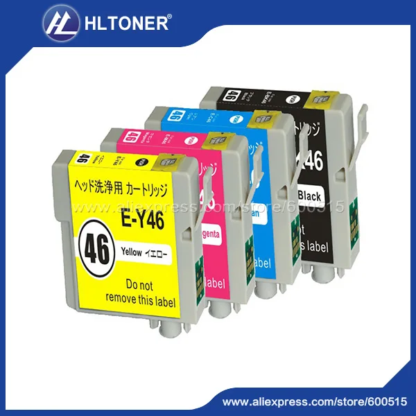 

Pigment 4pcs Compatible ink cartridge IC46 IC-46 for Epson PX-101 201 401 401A 402A 501A 502A 601F  602F 610F