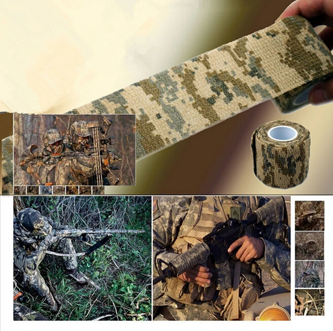 1 рулон открытый Camo Stretch бинты, кемпинг Охота камуфляж Клейкие ленты, подходит для горной местности