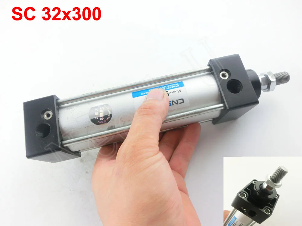 32mm Bore 300mm Stroke Dual Action Single Rod Pneumatic Cylinderin
