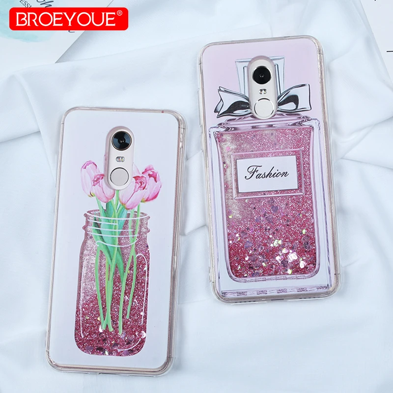 

Liquid Glitter Case For Xiaomi Note 4X Case Redmi 5 Plus Redmi 4X 4A 5A Redmi S2 Note 5 Pro 6X Flower Perfume Quicksand Dynamic