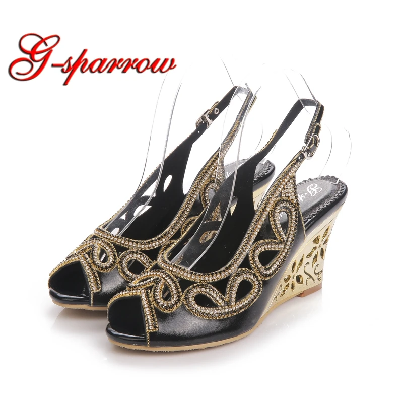 Dropshipping Customized Sexy Peep Toe Women Sandals Gorgeous Black Rhinestone Mother Of The Bride Shoes Sapatas Do Partido Women Sandals Gorgeous Sandalssandals Women Aliexpress