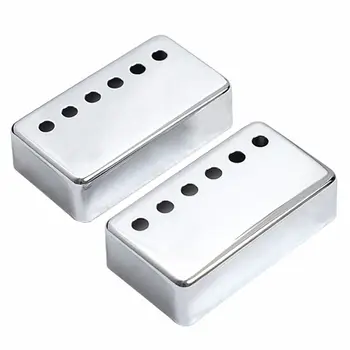 

2x Humbucker Neck & Bridge Guitar Pickup Covers Chrome High Quality