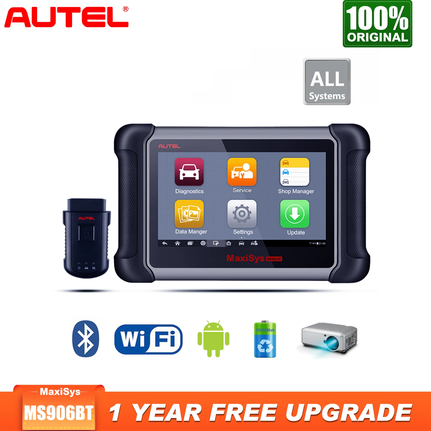 Autel MaxiSys MS906BT OBD2 сканер Беспроводной Авто диагностический инструмент диагностики