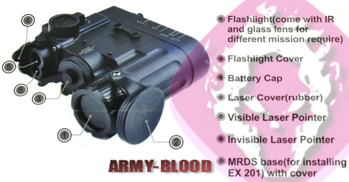 Военный тактический страйкбол охота стрельба DBAL-EMkII элемент многофункциональный инфракрасный лазерный прицел и светодиодный чехол с батареей