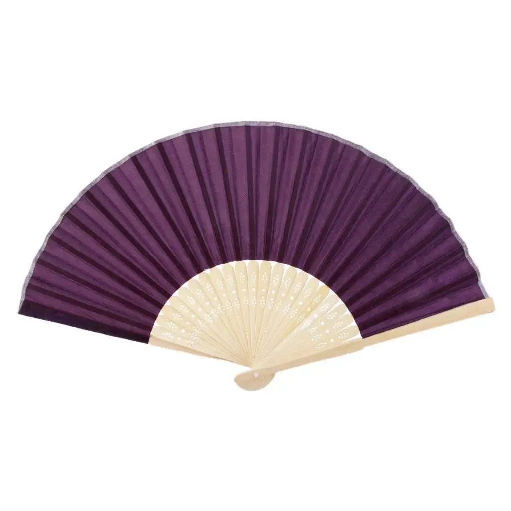 

Folding Handheld Hand Fan Hand-Crafted Fans Elegant Decorative Fan Gift For Women Girls (Purple) Style-906