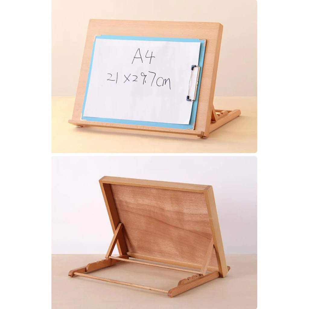 

Art and Craft Workstation Wooden Drawing Board Artist Adjustable Table Easel Book Holder Tray for Drawing, Sketching, Painting