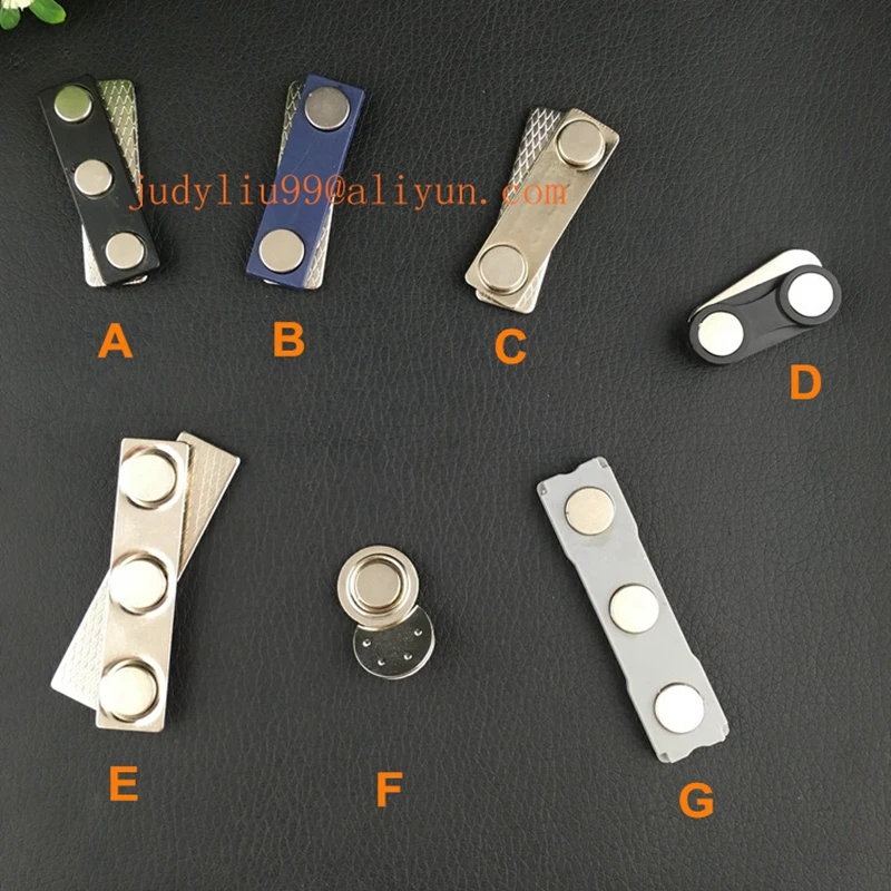 100pcs wholesale factory Strong Magnetic Name Badge ID Holder w Metal Fastener (Silver) (2)