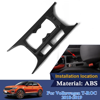 

QCBXYYXH ABS Car Styling For Volkswagen T-ROC 2018 Front Cup Holder Sequin Interior decorative frame Cover Internal Accessories
