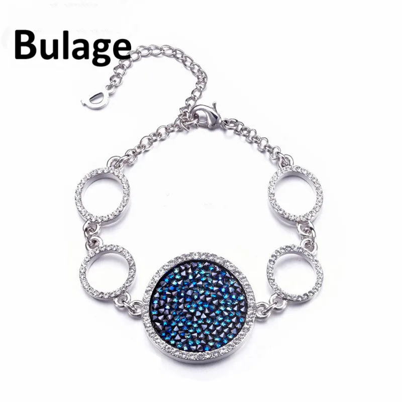 

Bulage Crystals From Swarovski Bracelets Women Bracelet For Women Bangle Austrian Rhinestone Fashion Jewelry Elegant Black White