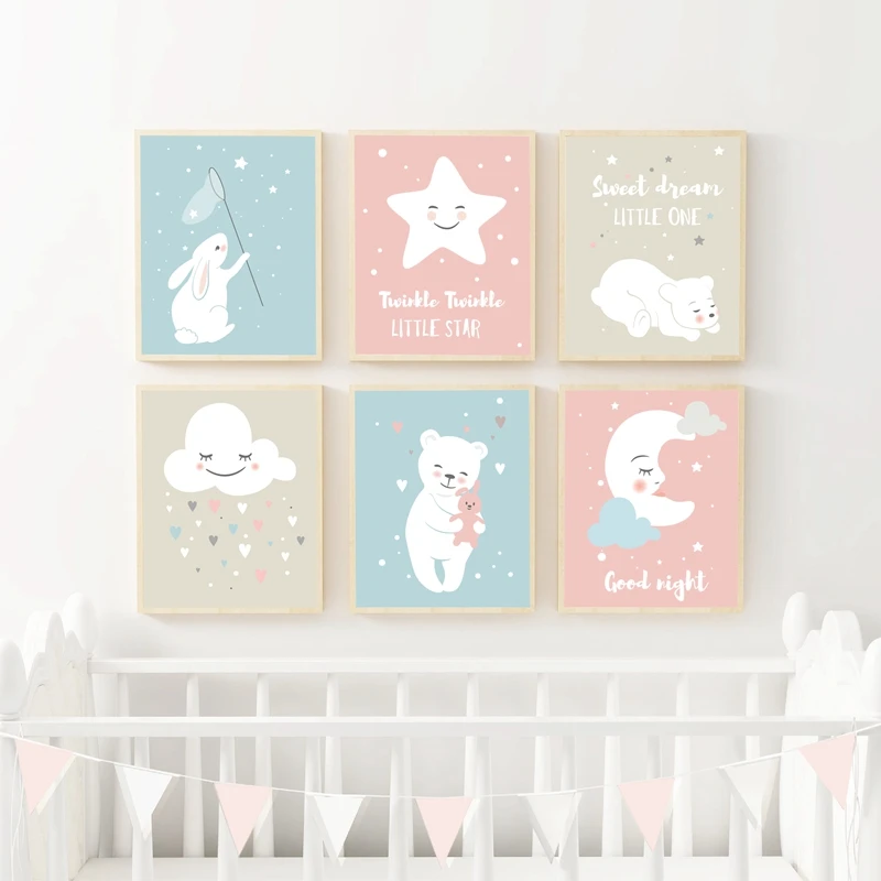 Scandinavian style nursery posters print