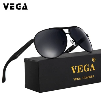 

VEGA Eyewear Black Pilot Sunglasses Men Polarized With Box Polycarbonate Pilot Sun Glasses Men Aviation Sunglasses 2018 VG12