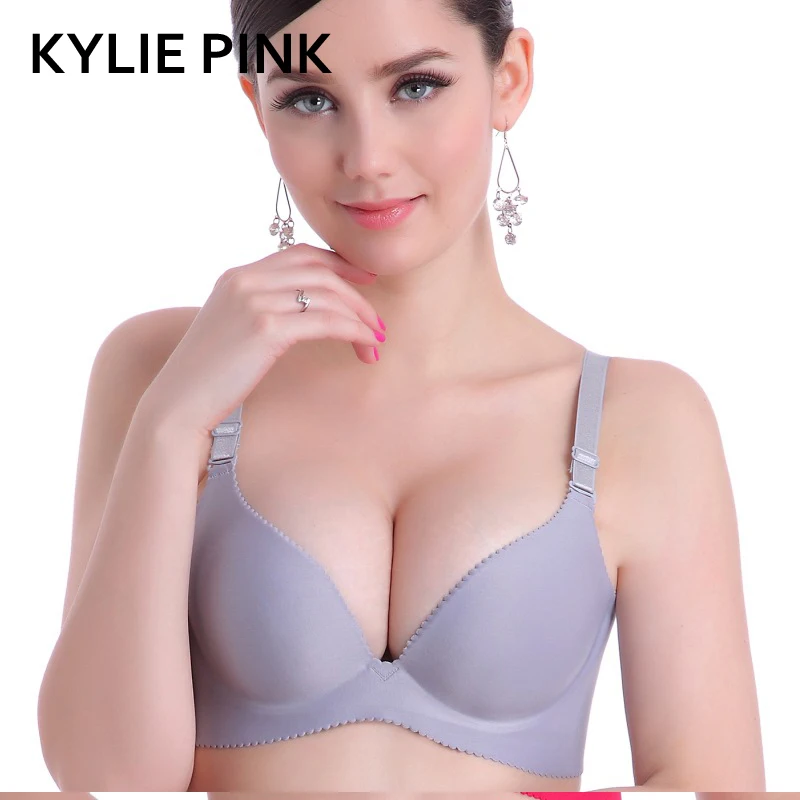 

KYLIE PINK Women Super Push Up Seamless Bra Gather Adjustable Girls Lingerie Straps Bra Underwear Intimates Pluse Size Dropship