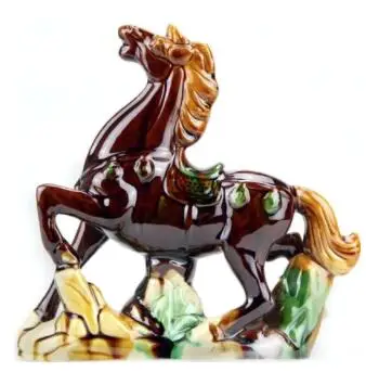Керамика фэн-шуй Ван Цай рисунок коня, ручная работа украшение с животными Творческий дом интерьера офиса украшения благоприятный свадебный подарок - Цвет: 1