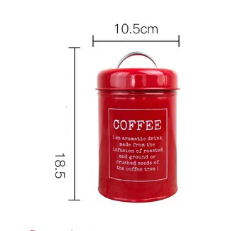 Металлический цветной чехол для хранения банок, Стальной Классический чехол для хранения на кухне, контейнер для домашнего кофе, сахара, чая - Цвет: Red 2