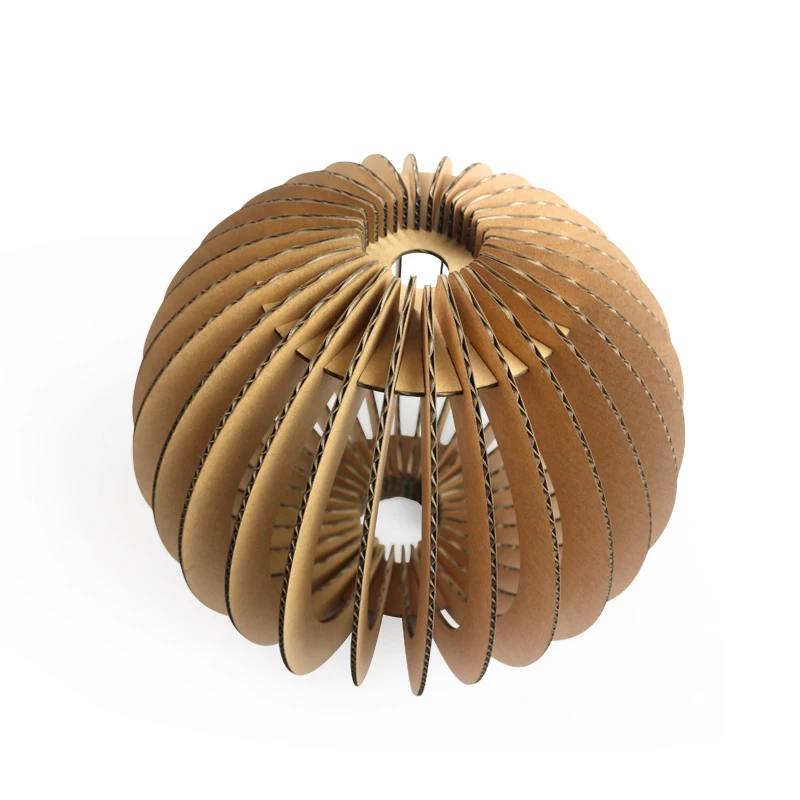 3D Round Ball Shape Ceilling Lampshade with Bulb Paper Craft Jigsaw Puzzle Papermaker DIY Home Decoration