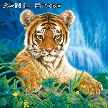

Full Square / Round Drill DIY Diamond Painting Animal "Tiger" 3D Embroidery Cross Stitch Mosaic Rhinestone Home Decor Gift--L10