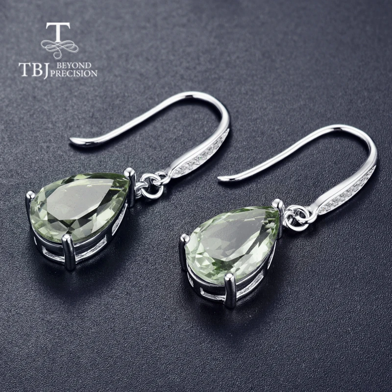 Женские серьги подвески с аметистом 6 карат TBJ ювелирные украшения натуральным
