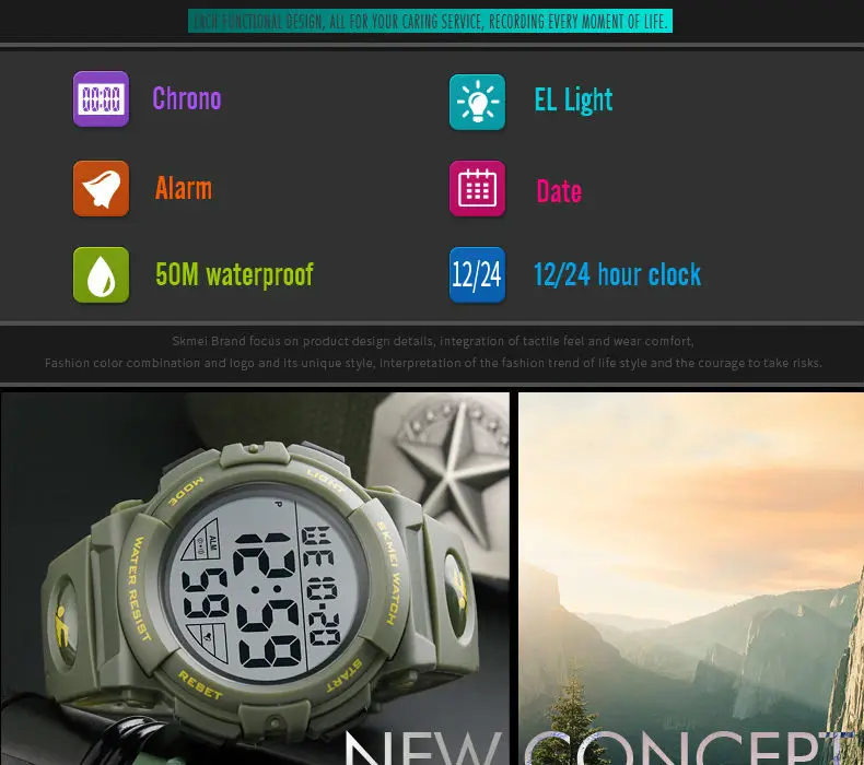 Skmei 1258 люксовый бренд мужские спортивные часы погружение 50 м светодио дный цифровой светодиодный военный часы мужские электронные модные
