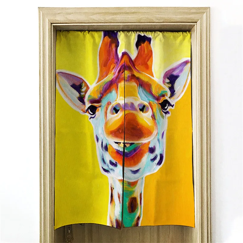 

Japan Style Curtain Flamingo pattern Kitchen Restaurant Decor Half-curtain Window Short Linen Door Curtains Cafe Series