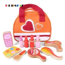 Деревянный макияж пакет обучение маленьких детей головоломка игрушка подарок для девочек домашние игрушки