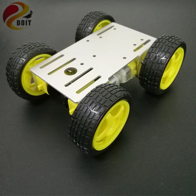 DOIT C101 4wd Smart Robot Car Kit with 4pcs TT motor, 65mm Rubber Wheel, 2mm Aluminum Chassis for DIY Robot Graduation Project