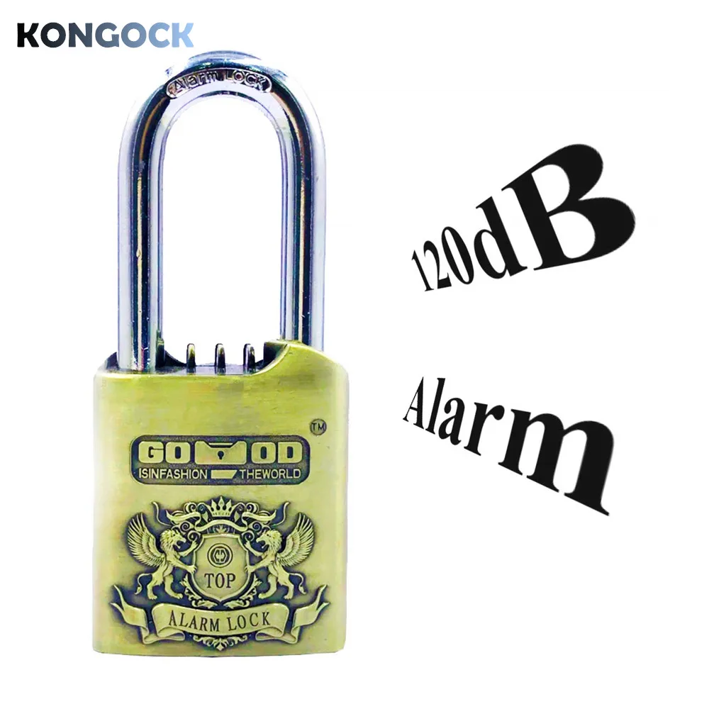 

Waterproof Outdoor Lock with Keys Alarm Padlock 120 dB Sound for Warehouse, Bike, Gate, Sheds and Gym