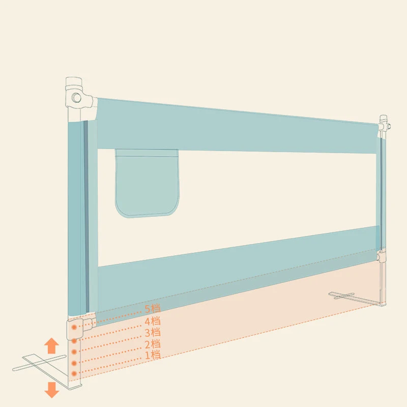 Pouch baby bed bumper for different size beds safe and high quality adjustable heights for infants Pouch baby bed bumper for different size beds safe and high quality adjustable heights for infants