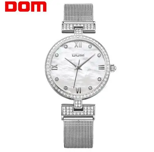 

DOM brand Quartz watch for Women Fashion Mesh steel belt Watches Females Antique Geneva Ladies Wristwatch Relojes Mujer G-1065