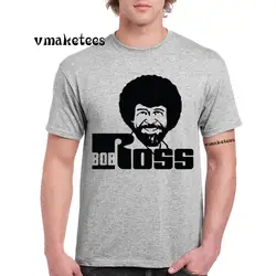 Модная футболка Bob Ross Happy Trees Летняя Повседневная футболка с круглым вырезом и короткими рукавами GMT4363