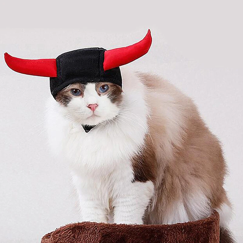 

Dog Cat Hat Costume Cute Horn For Cat Halloween Dress Up With Ears Funny Cats Cosplay Costume PlayingPet Hat Accessories