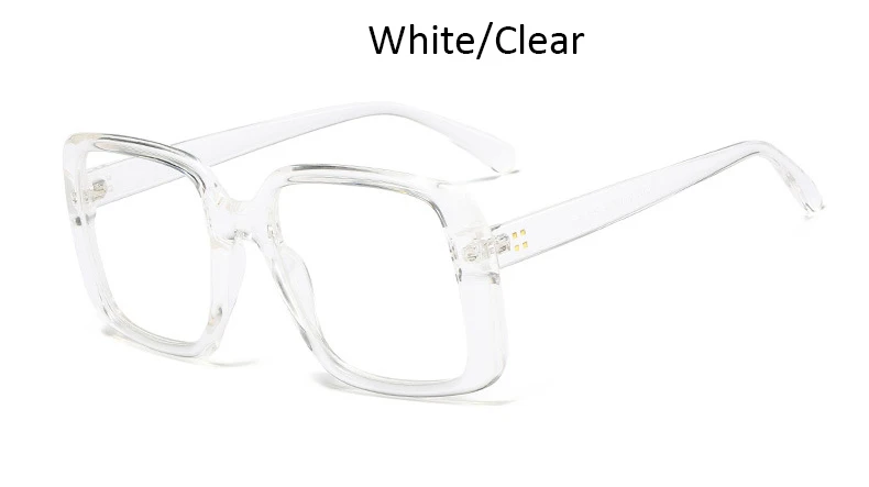 Женская оправа для очков, Новые квадратные очки, прозрачная оптика, женские очки большого размера, модная женская оправа для очков - Цвет оправы: Transparent Clear