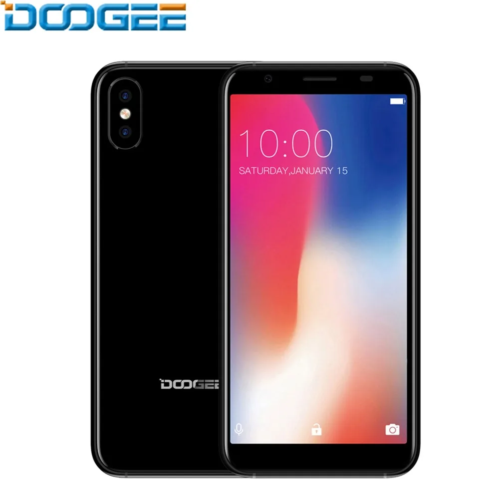 

New DOOGEE X55 Smartphone 5.5" 18:9 HD Quad Core 16GB ROM Dual Camera 8.0 MP Android 7.0 2800mAh Side Fingerprint Mobile Phones