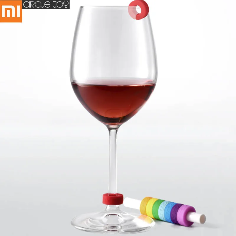 Опознавательные кольца Xiaomi Circle Joy для стекла вина 8 шт./компл. красный винный