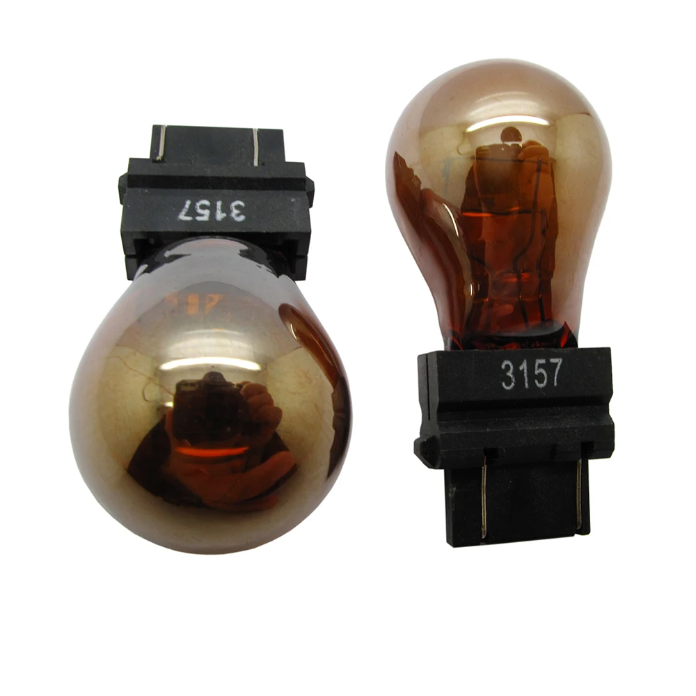 

Promotion! Socket 7443 7440 3156 3157 Chrome Indicator light bulb car Silver Chrome Amber Turn Signal light Bulb 10pcs/lot