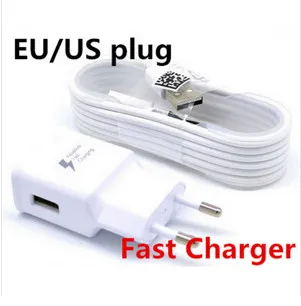 

100% Original Adaptive Fast Charging 9V1.67A EU Plug Travel Charger + 1.5M Micro Usb Data Cable For Samsung Galaxy S6 Edge Note4