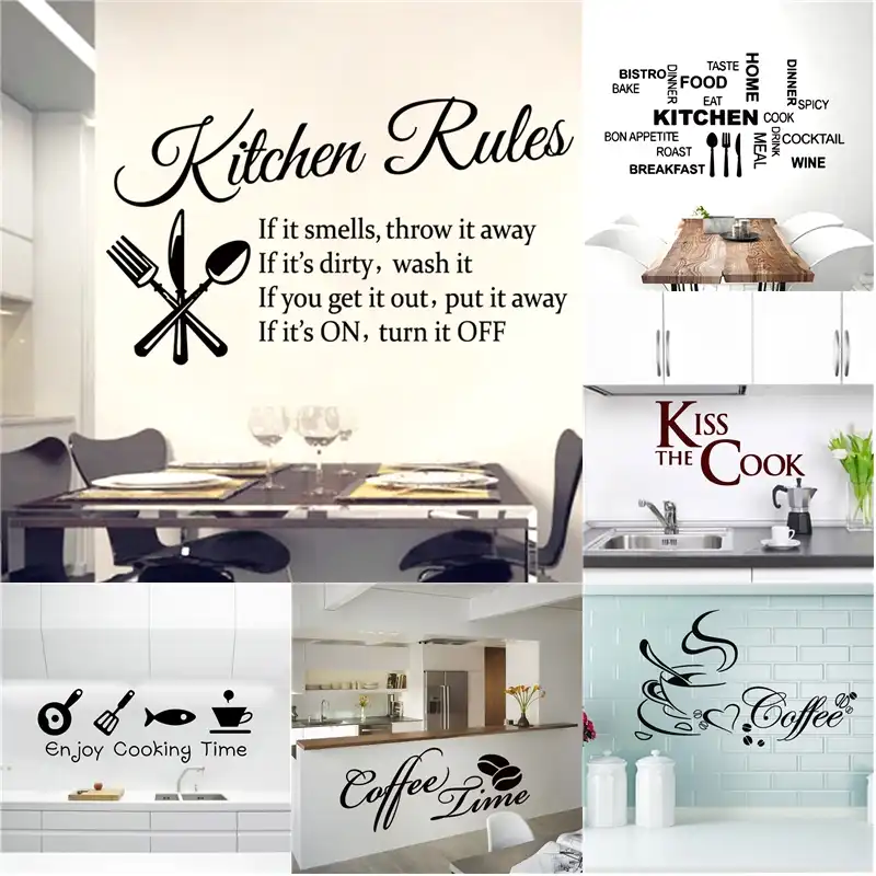 22 Styles Large Kitchen Wall Sticker Home Decor Decals Vinyl Stickers