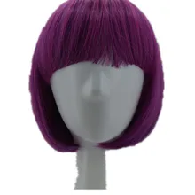 Fei-Show бахрома челка парик Фиолетовый Короткие Волнистые волосы синтетический термостойкие волокна костюм Cos-play салон вечерние волосы Хэллоуин
