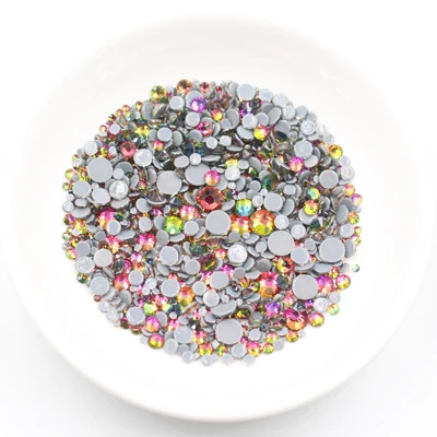Новинка 1000 шт радужные Блестящие кристаллы стеклянные стразы с плоским основанием для украшения одежды высокого качества железные Стразы для рукоделия - Цвет: Rainbow