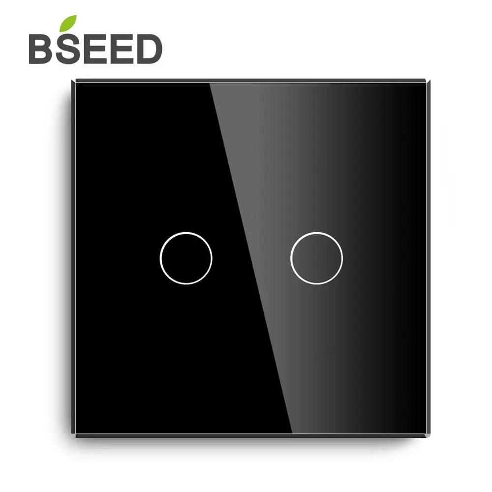Сенсорный диммер Bseed 2 клавиши 1 канал стандарт ЕС с прозрачной стеклянной панелью