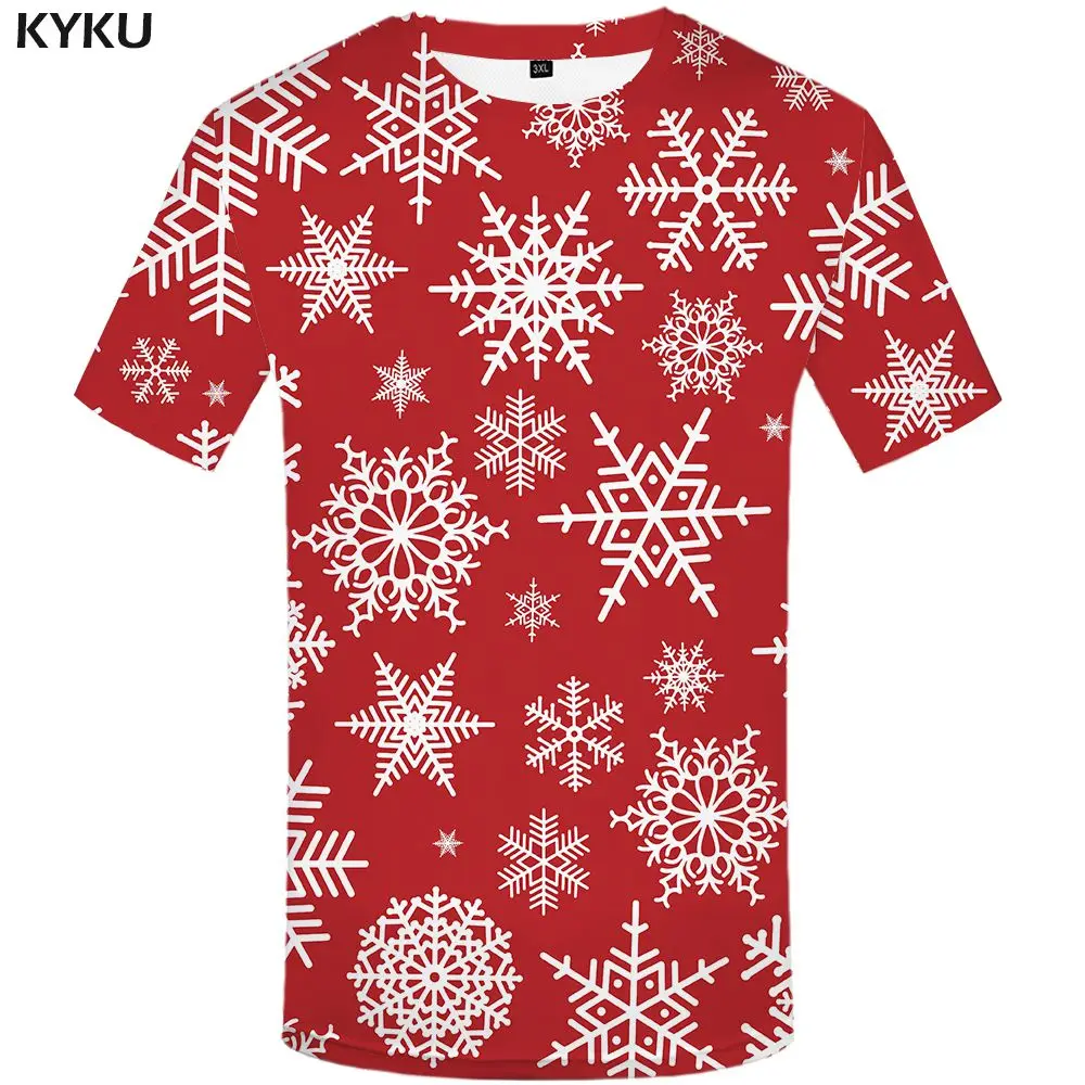 KYKU, Рождественская футболка, Мужская забавная одежда в стиле аниме, рождественские футболки, красная 3d футболка в стиле панк-рок, футболка с принтом, вечерние футболки для счастливых мужчин, Новинка - Цвет: 3d t shirt 06
