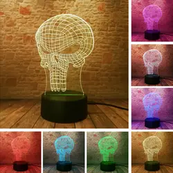 Каратель 3D видение ночник красочные светодио дный 3D LED акрил