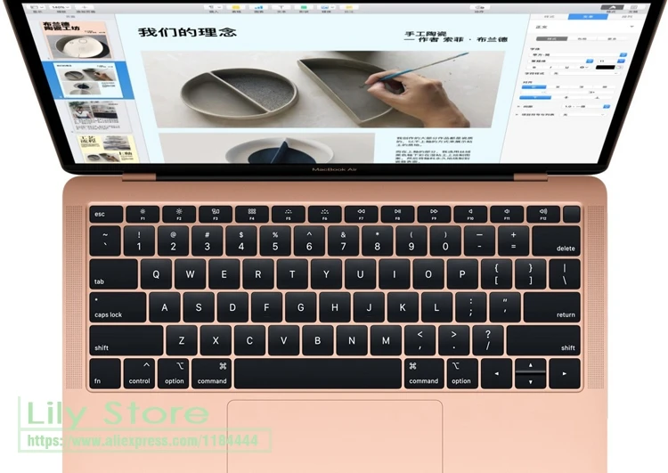 Силиконовый чехол-клавиатура для Apple MacBook Air, 13 дюймов,, английская защита кожи, A1932, с дисплеем retina Touch ID