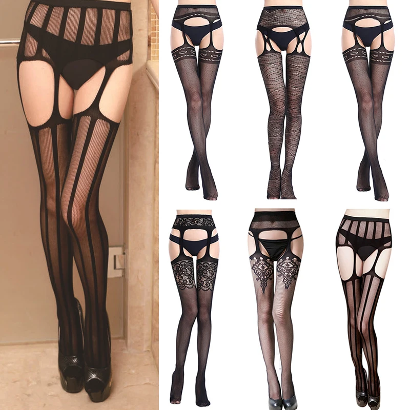 

Sexy Lace Stockings Transparent Thigh High Over The Knee Socks for Female Lace Floral Tights Thigh High Nylon Lady Stockings