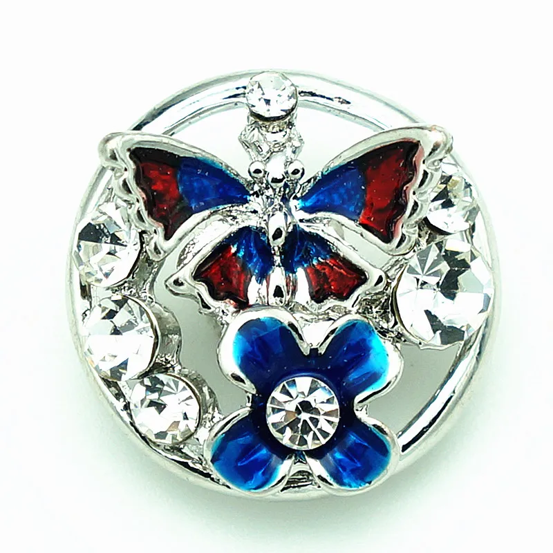 

Fashion beauty Hollow butterfly flowers 20MM metal snap buttons fit snap bracelet snap jewelry wholesale KZ1464